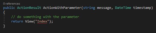 Action with multiple parameter