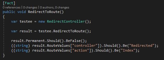 Testing redirect to a route