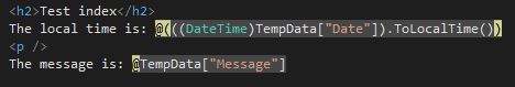 Using temp data in a view