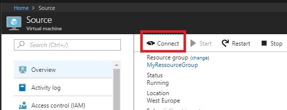 Download the remote connection to the Azure ARM virtual machines