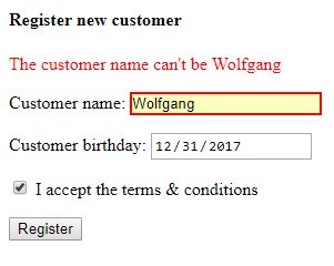 Remote validation of the customer name
