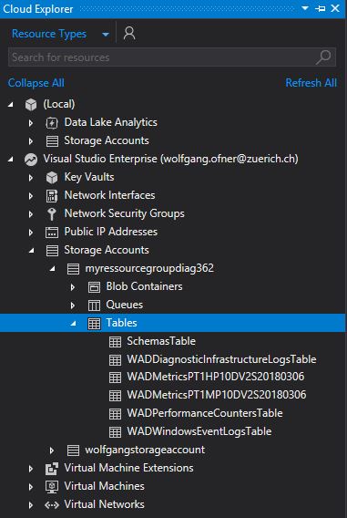 Select a log using Visual Studio