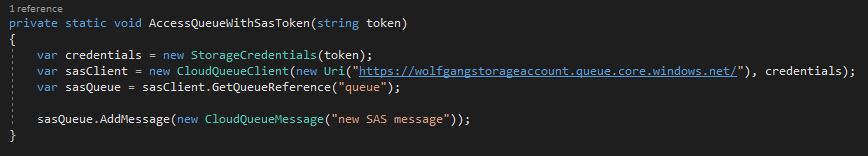 Access the queue with the SAS token and add a new message