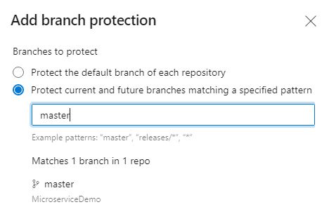 Add a Pull Request Policy for the master branch