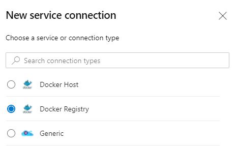 Select Docker Registry for your service connection