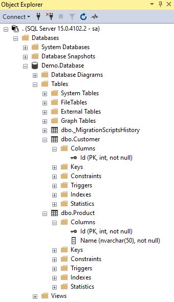 The database and tables got created